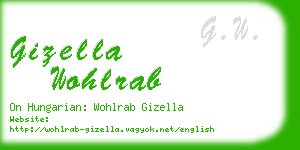 gizella wohlrab business card